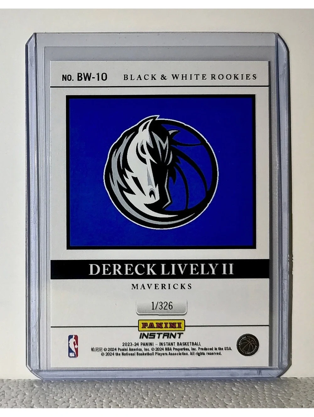 Dereck Lively II 2023-24 Panini NBA #10 Black and White Rookies Card 1/326